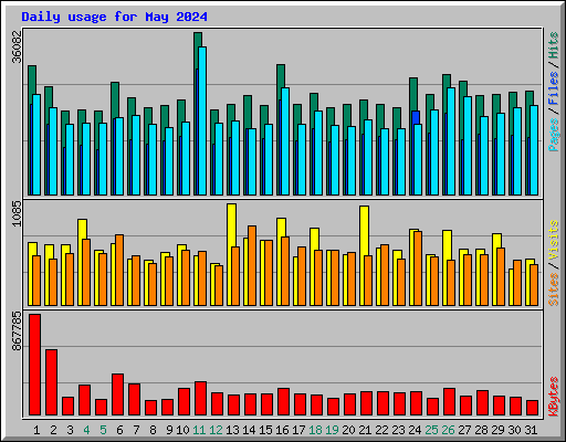 Daily usage for May 2024