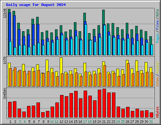 Daily usage for August 2024