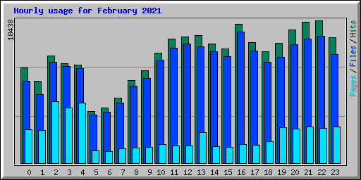 Hourly usage for February 2021