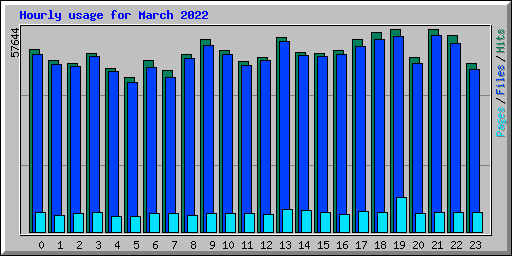 Hourly usage for March 2022