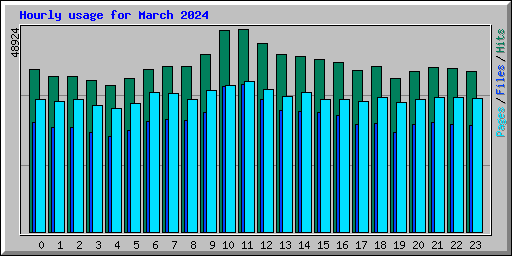 Hourly usage for March 2024