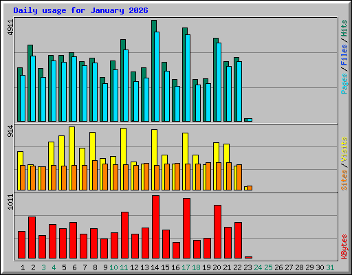 Daily usage for January 2026