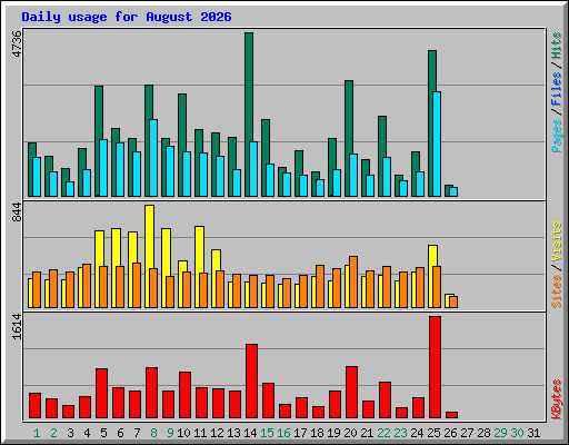 Daily usage for August 2026