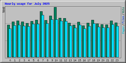 Hourly usage for July 2025