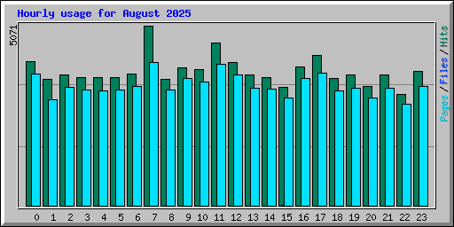 Hourly usage for August 2025