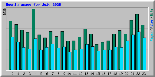 Hourly usage for July 2026