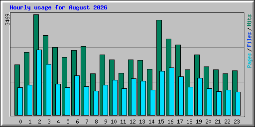 Hourly usage for August 2026